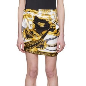 Marc eisen women’s black gold chain silk skirt us 8 L50-7